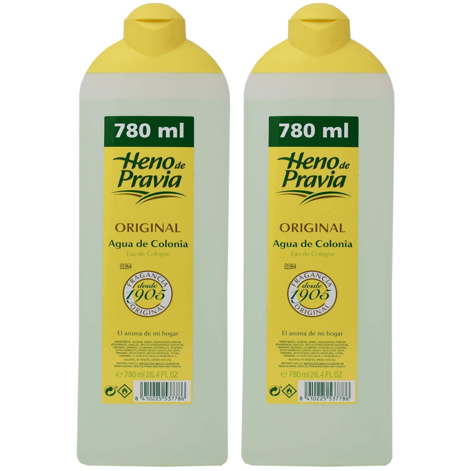 Heno de Pravia Original Agua de Colonia bottle pour showing fresh citrus aroma for daily refresh.