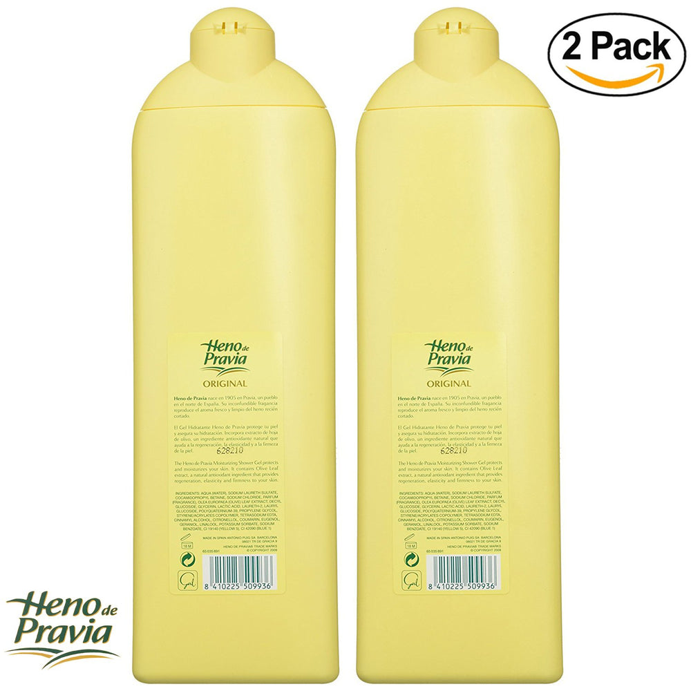 Heno de Pravia original packaging highlights generous 22.5 oz size for value.