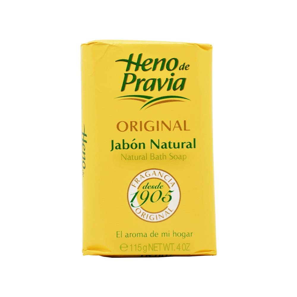 Heno de Pravia soap original delicate scent closeup highlighting gentle freshness