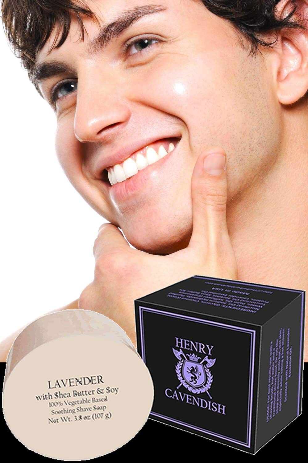 Henry Cavendish Lavender shaving soap lather close-up showing creamy gloss for a smooth shave