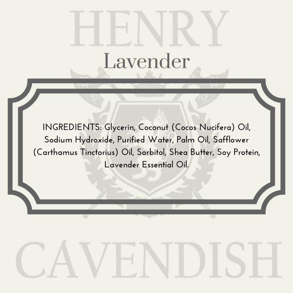 Henry Cavendish Lavender shaving soap with shea butter highlighting moisturizing benefits