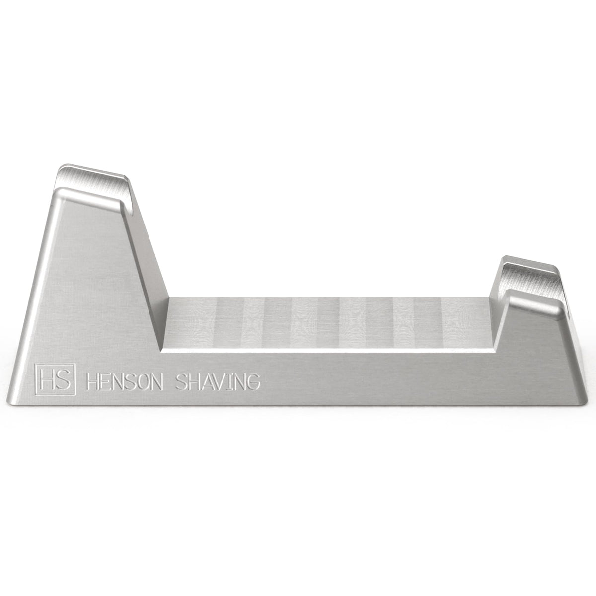 Henson Razor Stand angled base showing AL13 fit for fast drying after shaving