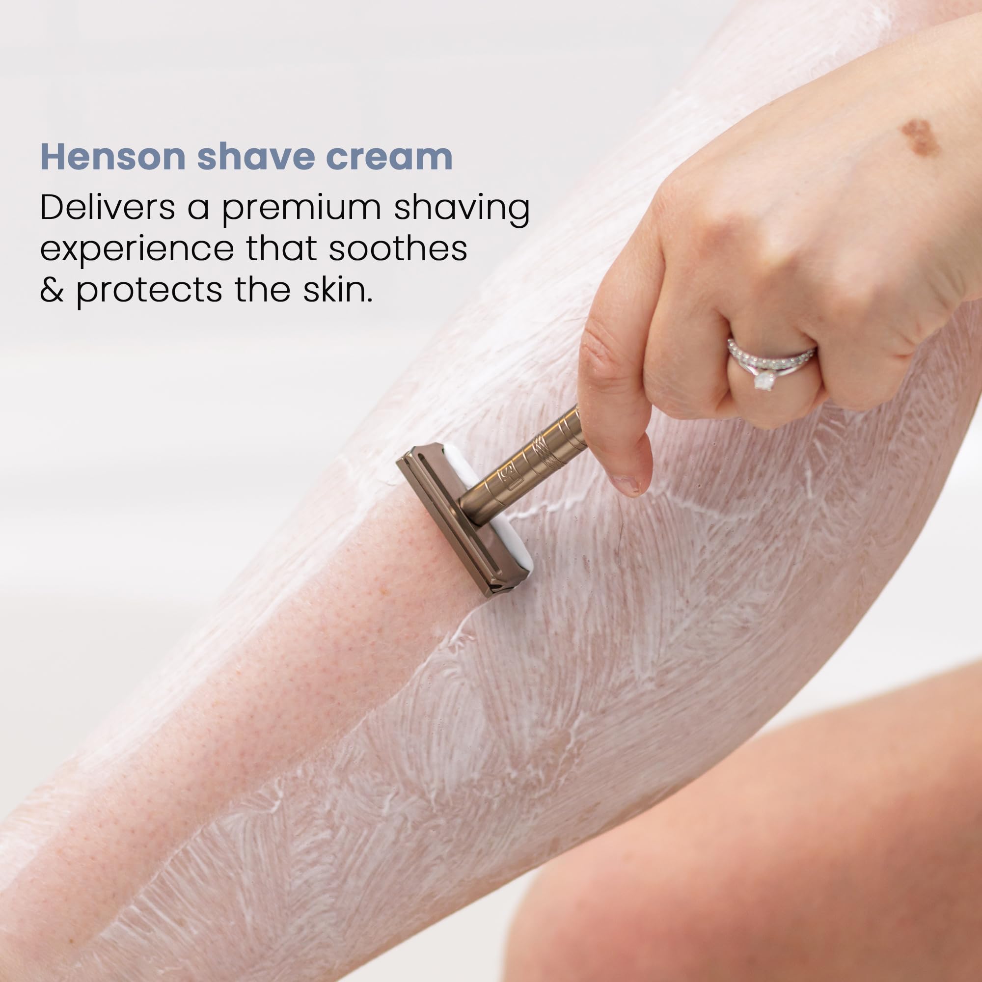 Henson Shaving non-foaming shave cream texture for a smooth glide