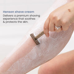 Henson Shaving non-foaming shave cream texture for a smooth glide