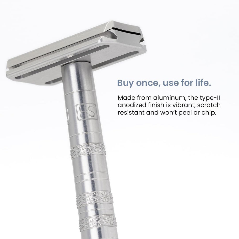 Henson Shaving Jet Black blade pack highlights spare blades included