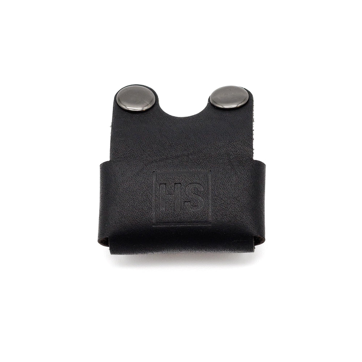 Henson Shaving Razor Leather Head Cover closed view protects blade and finish during storage.