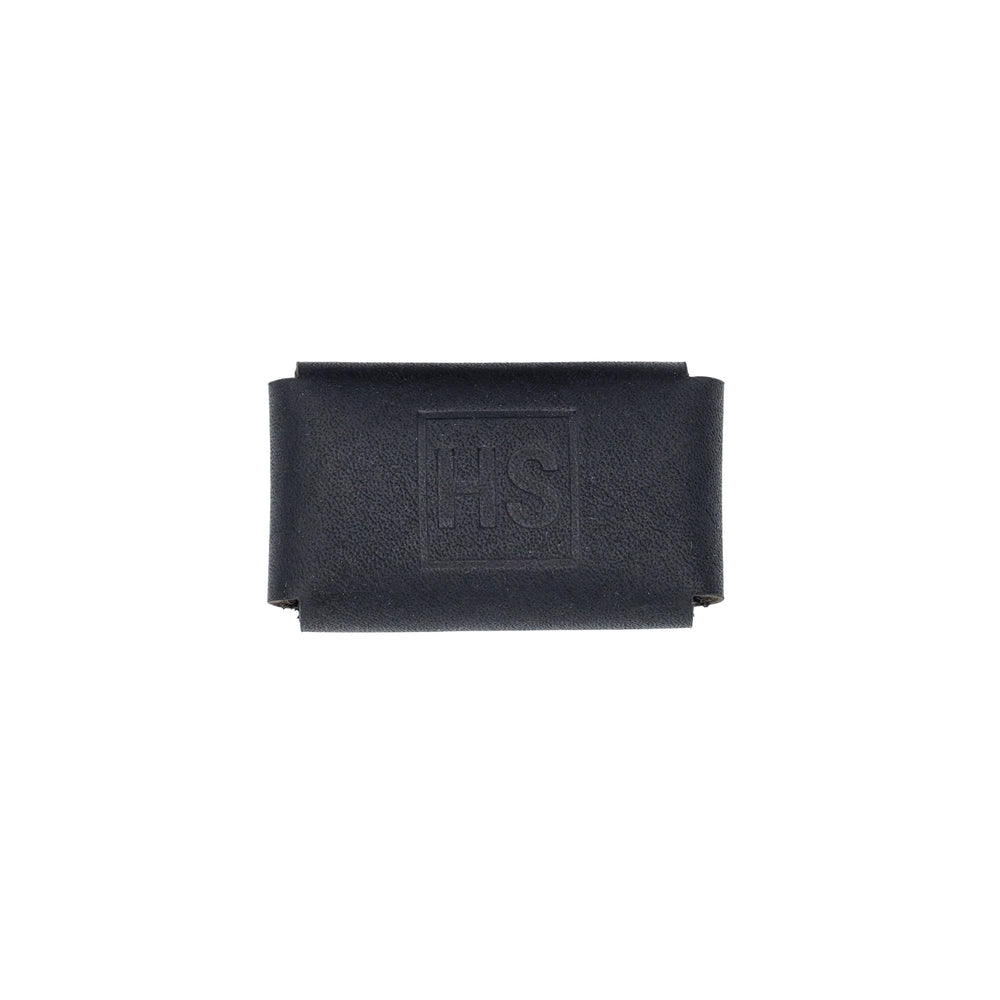 Henson Shaving Razor Leather Head Cover open view shows easy access and protection between shaves.