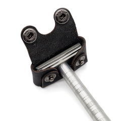 Henson Shaving Razor Leather Head Cover travel-ready view offers portable razor protection for trips.