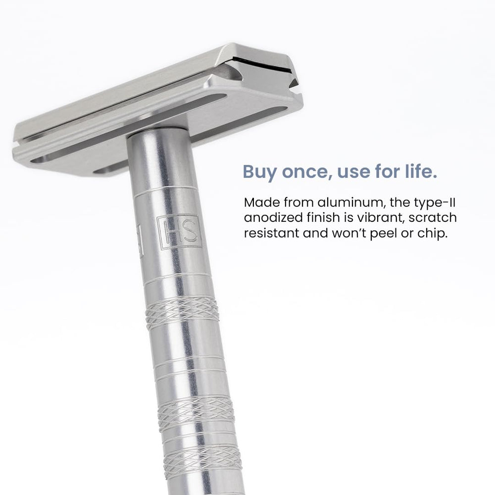 Henson Shaving Razor zero-waste design is durable and recyclable.