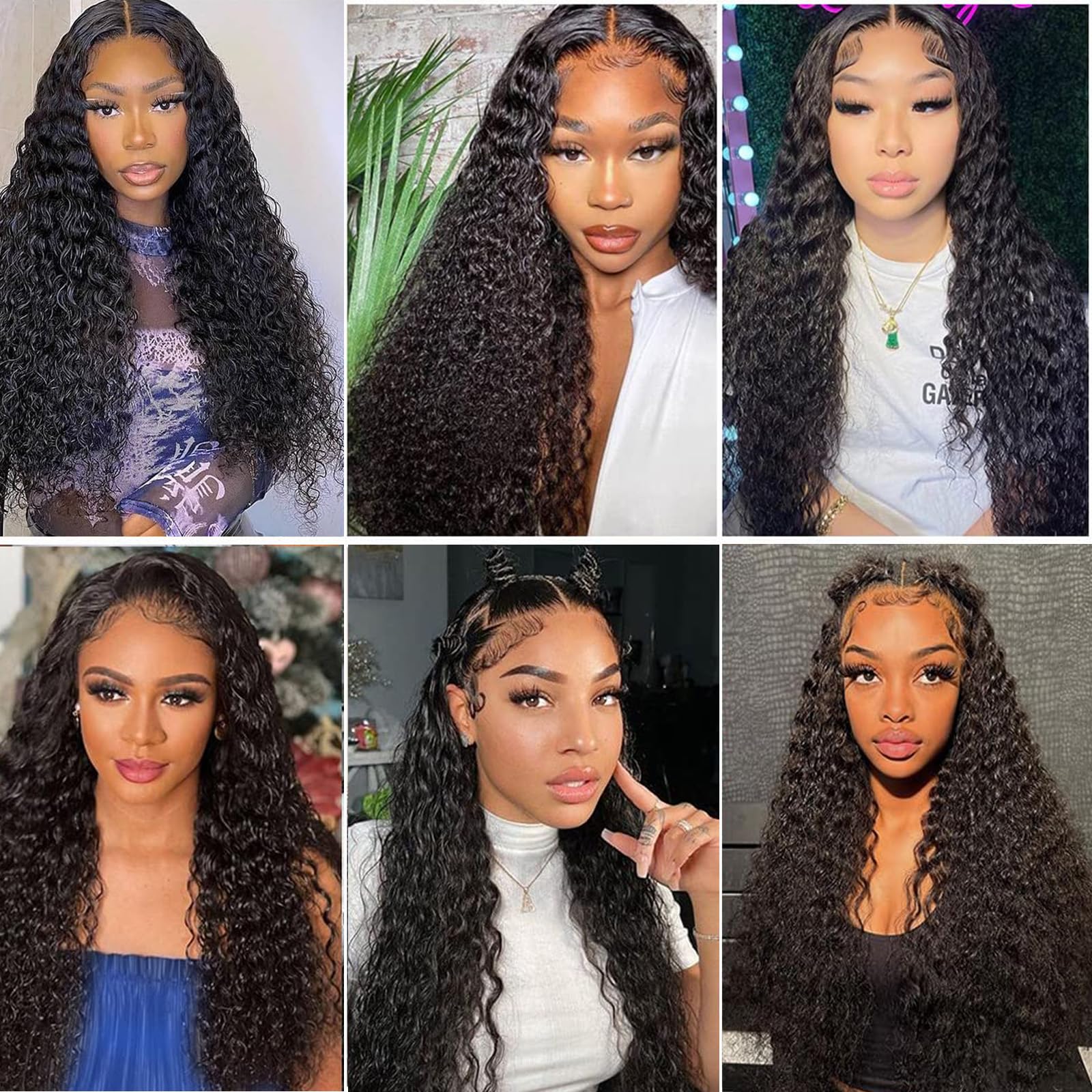 Hensucess wet and wavy collection showing natural curl pattern.