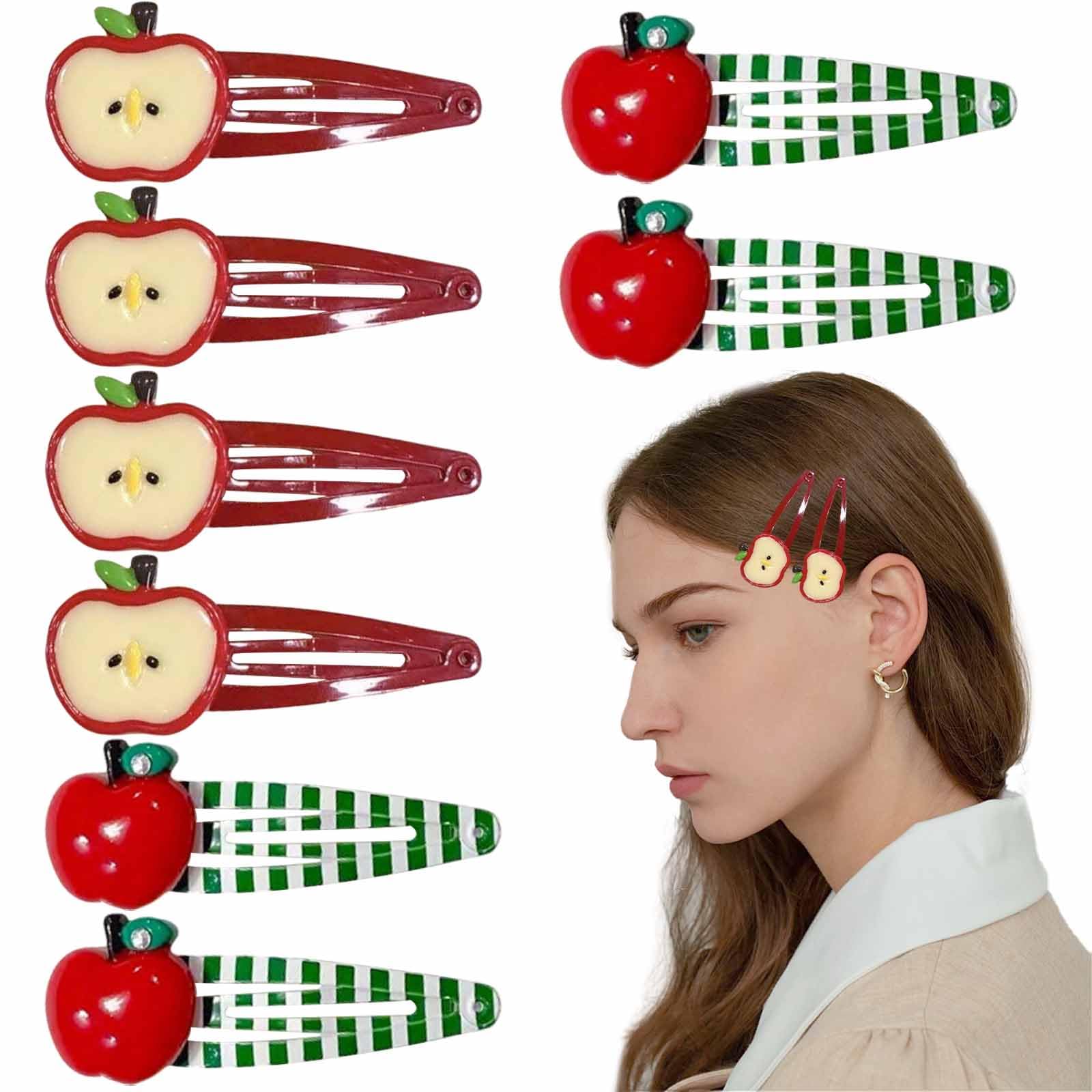 Heogacinlia Manzana Roja: clip de pelo brillante para looks diarios.