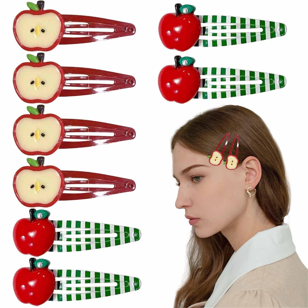 Heogacinlia Manzana Roja: clip de pelo brillante para looks diarios.