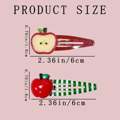Heogacinlia Manzana Roja con cristales: pinza de pelo para fiestas y fotos.