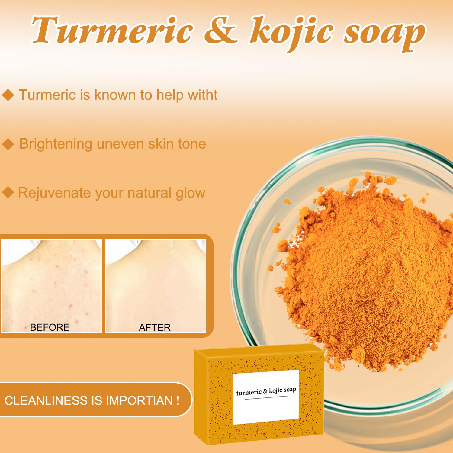 Hepanio turmeric soap bar provides lasting nourishment during wash.