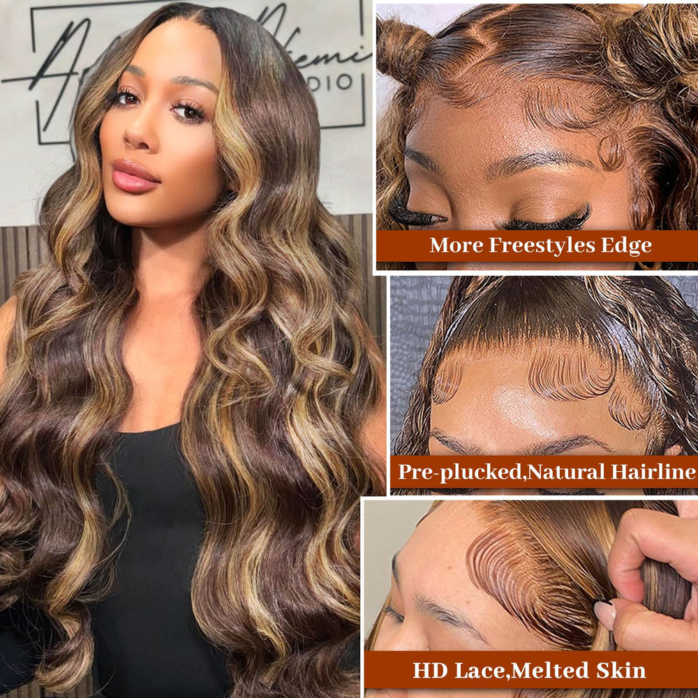 Hepnok honey blonde human hair wig highlighting vibrant color and soft texture