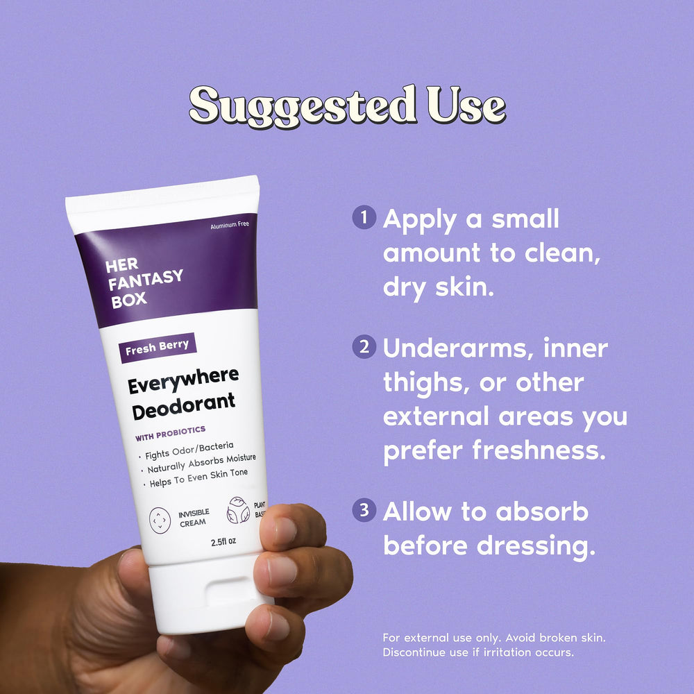 Her Fantasy Box probiotic-infused formula close-up emphasizes skin balance without irritation.
