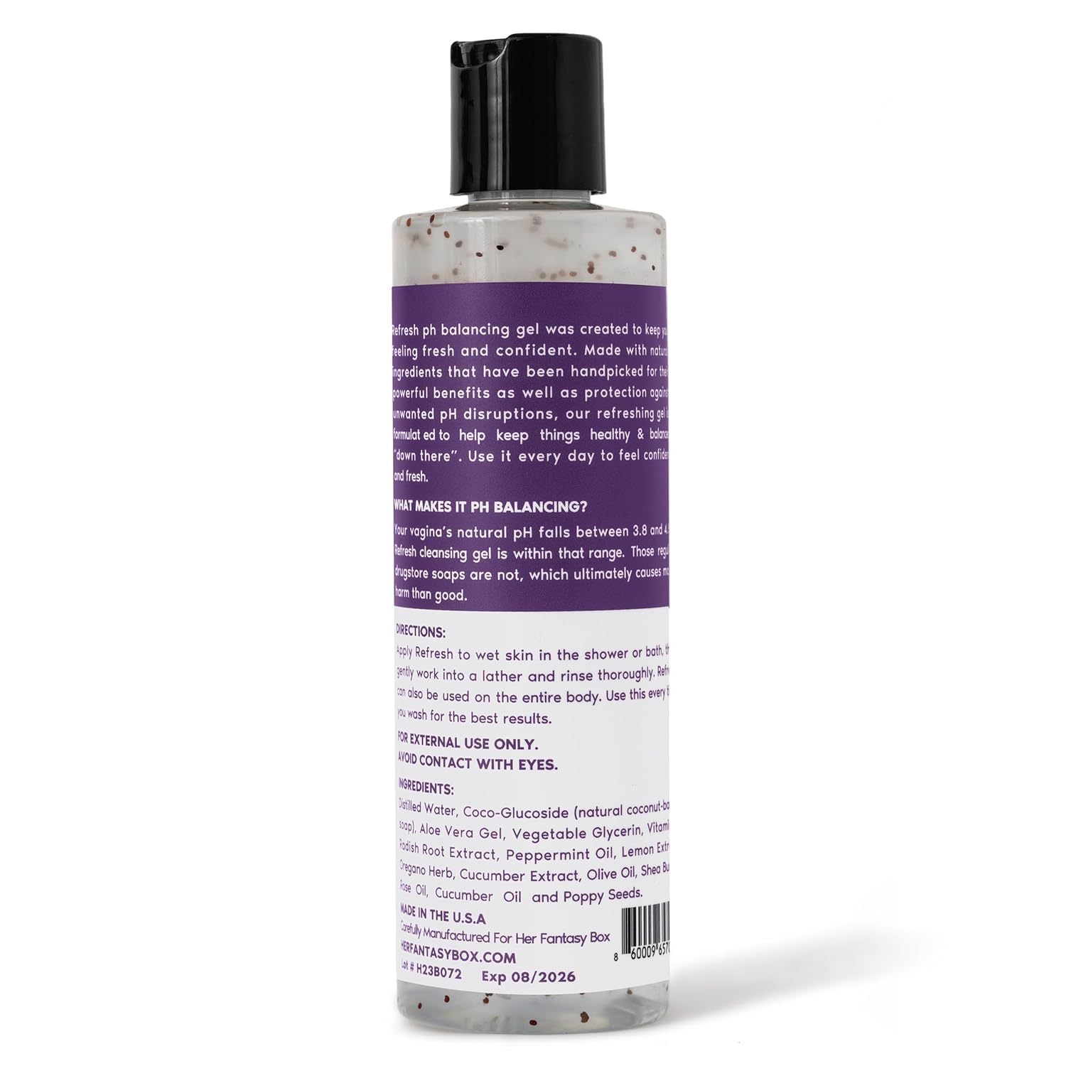 Her Fantasy Box Refresh lather close-up with fragrance-free formula for sensitive skin