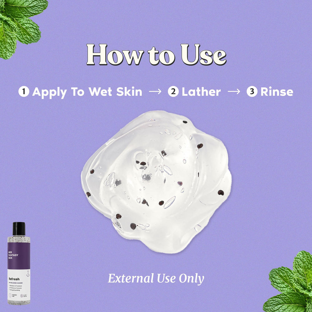 Her Fantasy Box Refresh peppermint oil drop suggests a cooling sensation during use