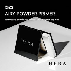 HERA Airy Blurring Powdered Primer texture swirl showing refined skin texture