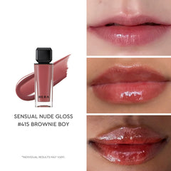 HERA Sensual Nude Gloss Brownie Boy swatch on arm showing sheer color