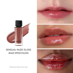 HERA Sensual Nude Gloss 462 Speechless swatches reveal MLBB translucence