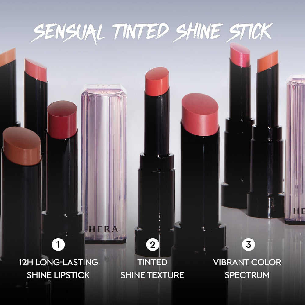 HERA Sensual Tinted Shine Stick packaging highlights premium Korean luxury branding