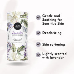 Herb & Root arrowroot powder scoop demonstrates gentle touch for sensitive skin.