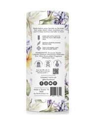 Herb & Root lavender dusting powder bottle shows clean packaging and natural ingredients.