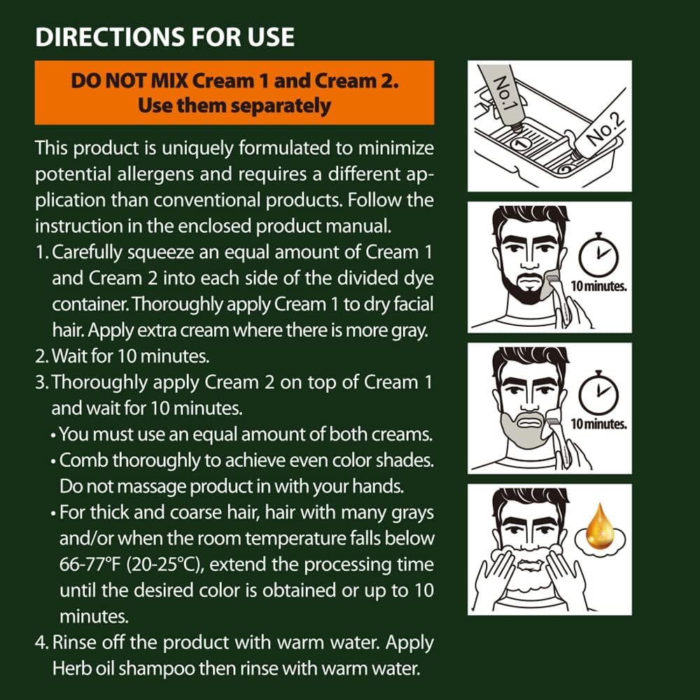 Herb Speedy sensitive-skin-friendly-formula designed for gentle facial hair dyeing.