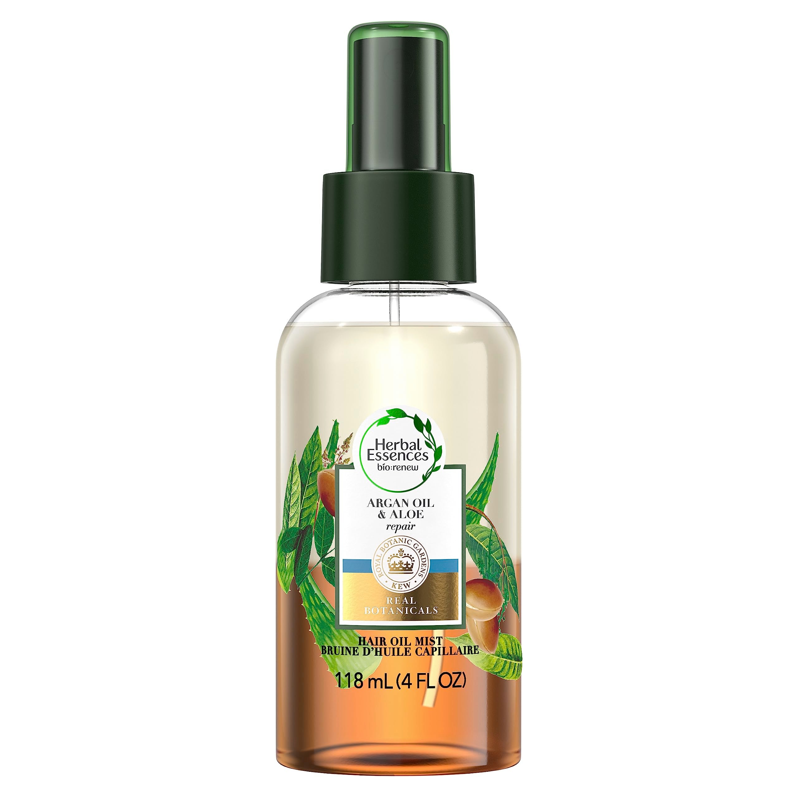Herbal Essences Bio Renew Argan Oil Aloe mist droplets of argan oil.