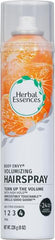 Herbal Essences Body Envy hairspray being sprayed for long-lasting hold