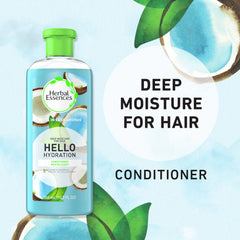 Herbal Essences Hello Hydration conditioner creamy texture close-up highlighting rich moisture.
