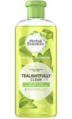 Herbal Essences Tea-Lightfully Clean Shampoo bottle highlights gentle clarifying cleanse for daily freshness.