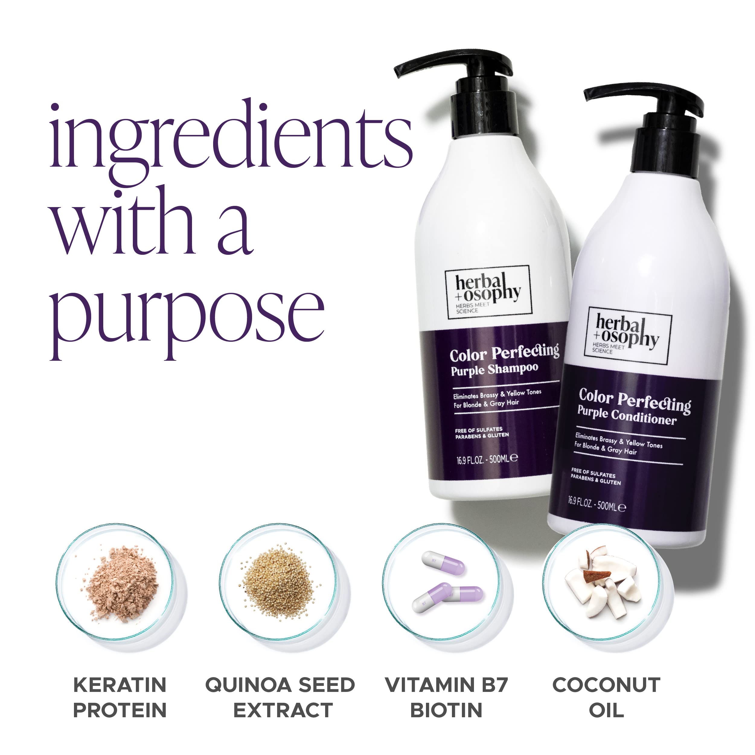 Herbalosophy Coconut oil-infused formula nourishes hair for smoother strands.