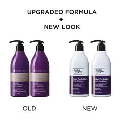 Herbalosophy Purple Shampoo highlights gray-silver tones for a cooler look.