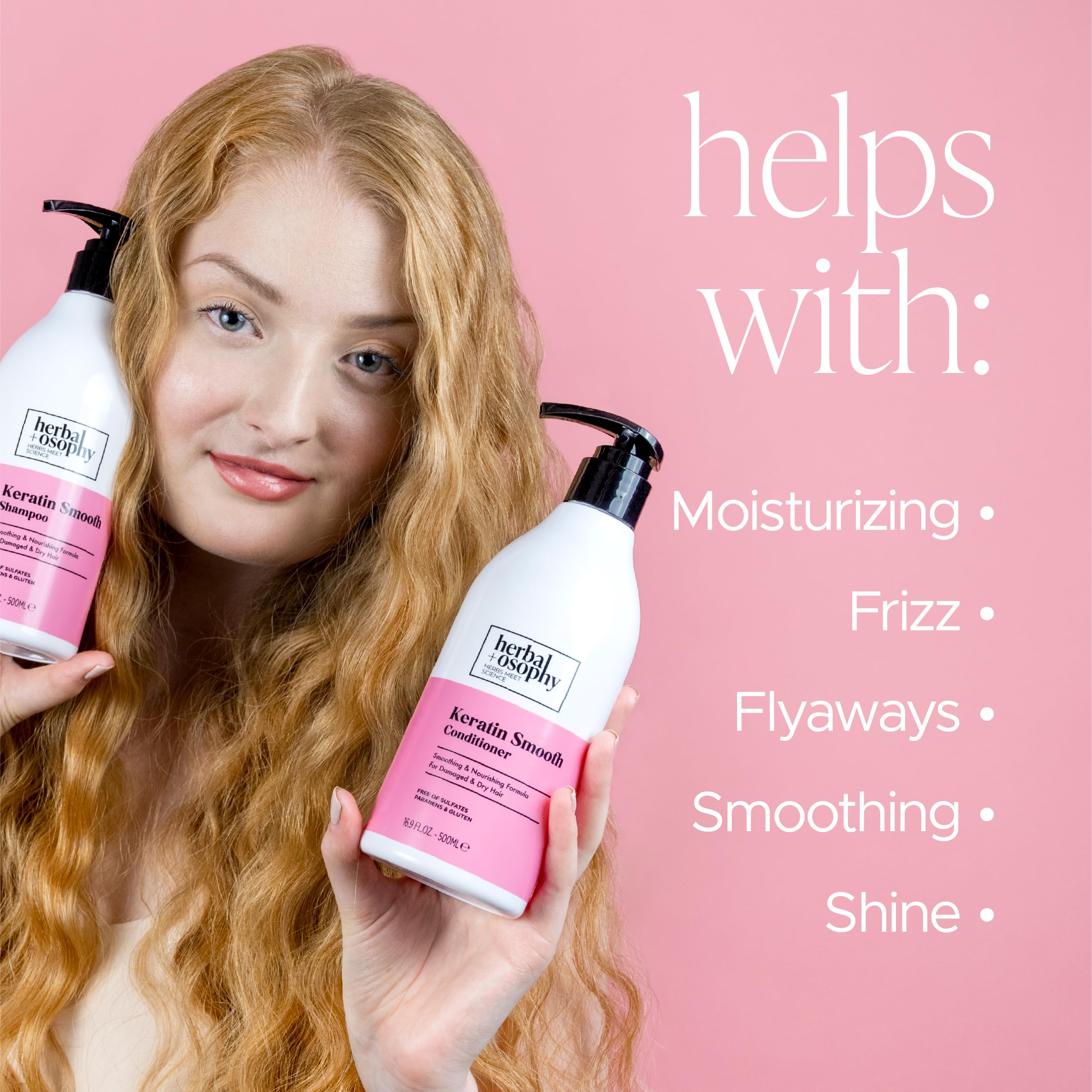 Herbalosophy Sulfate-Free label signals gentle cleansing without harsh detergents.
