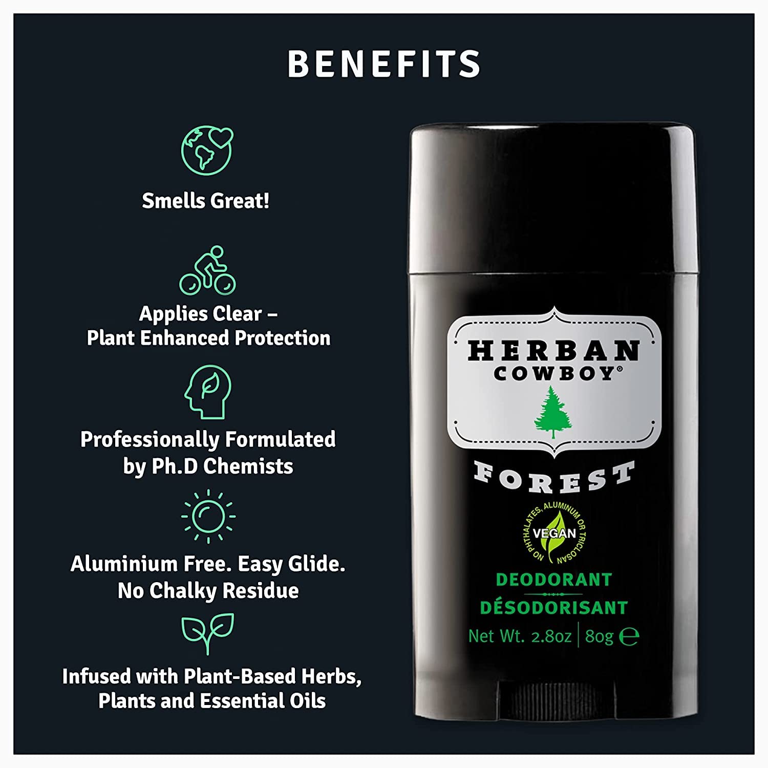 Herban Cowboy Forest Deodorant 3-pack highlights convenient multi-pack for daily wear.