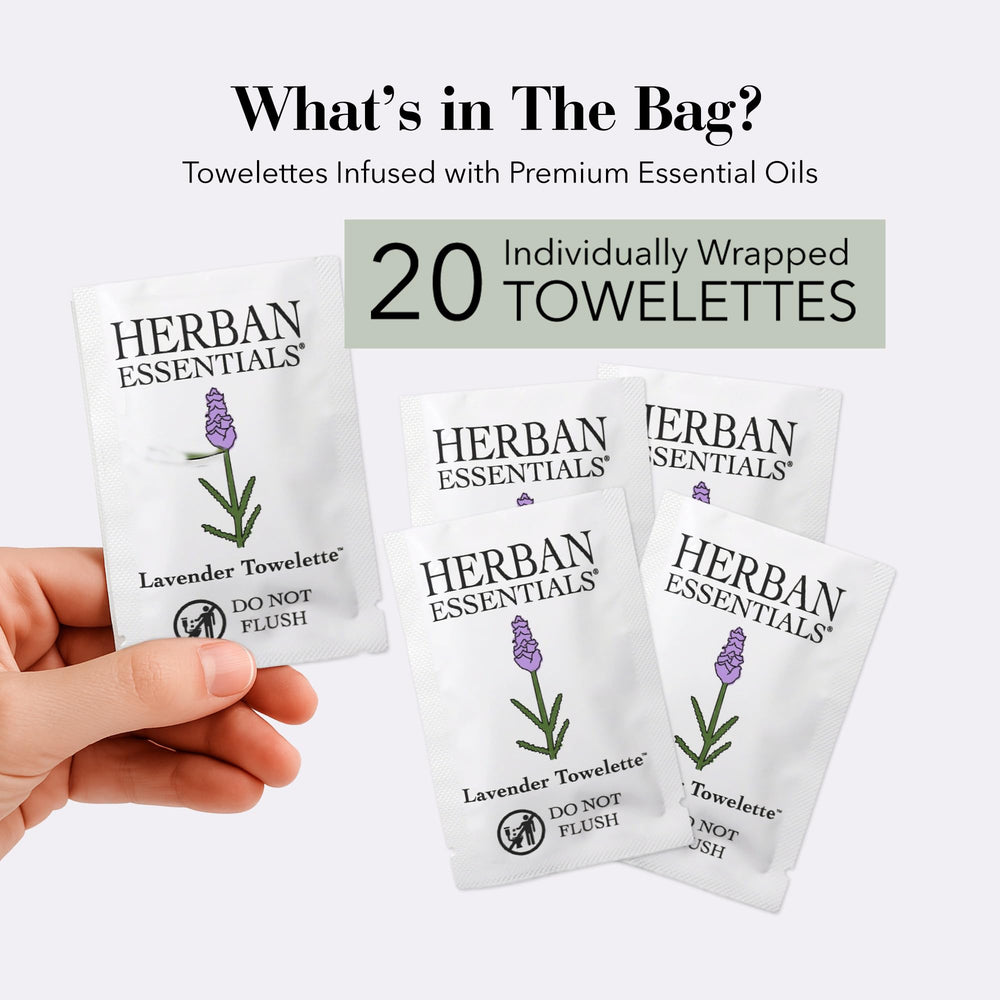 Herban Essentials lavender-wipes close-up of soft durable fabric.