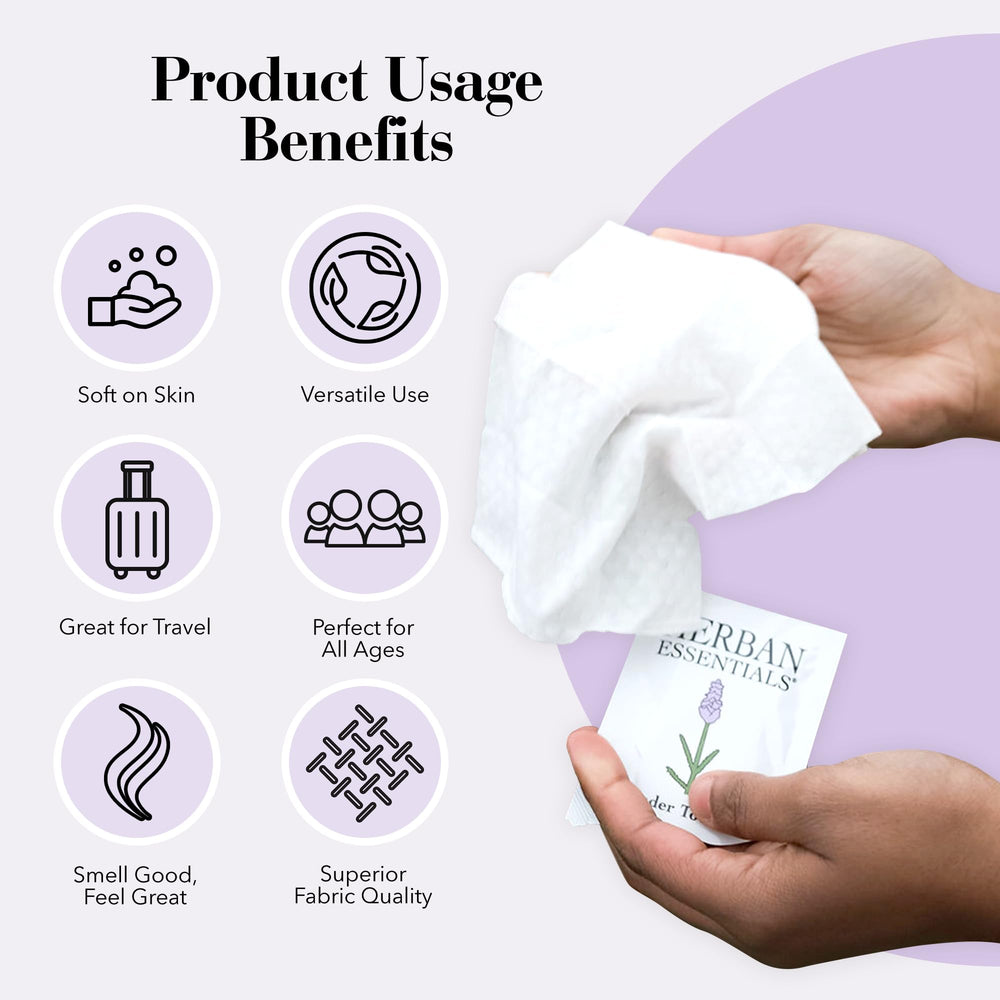 Herban Essentials lavender-wipes face-use for refreshing daily cleanse.