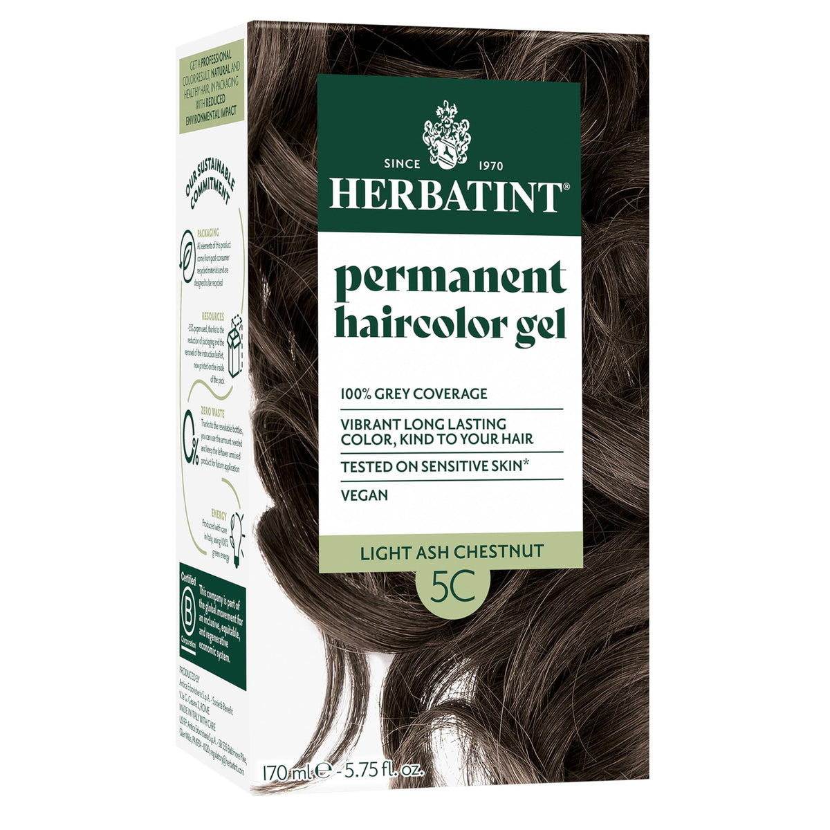 Herbatint 5C Light Ash Chestnut packaging for at-home color.