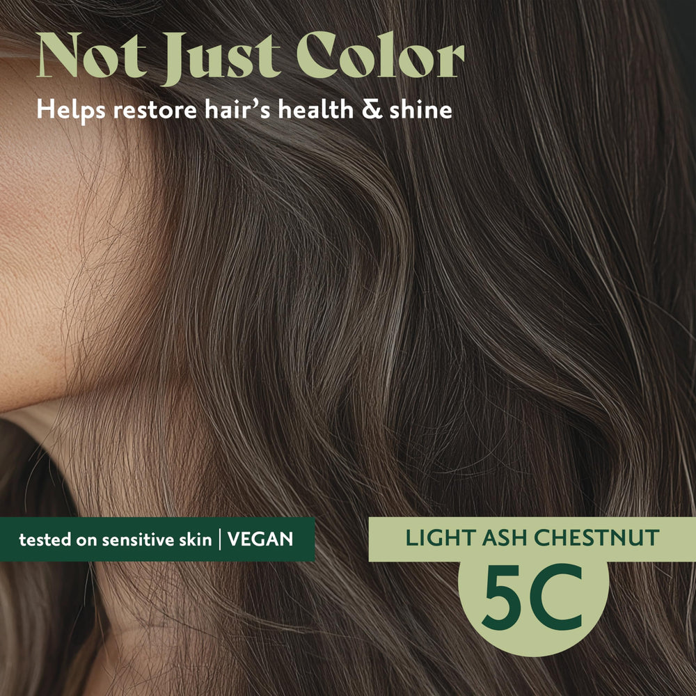 Herbatint gray-coverage demo shows effective color on resistant hair.