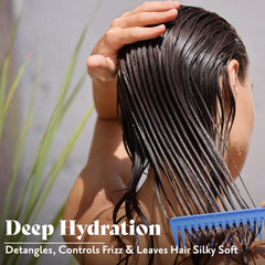 Herbatint Hydrate Conditioner application on wet hair for detangling ease.