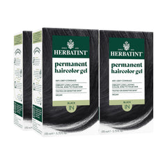 Herbatint permanent dye 1N black bottle for durable gray coverage.