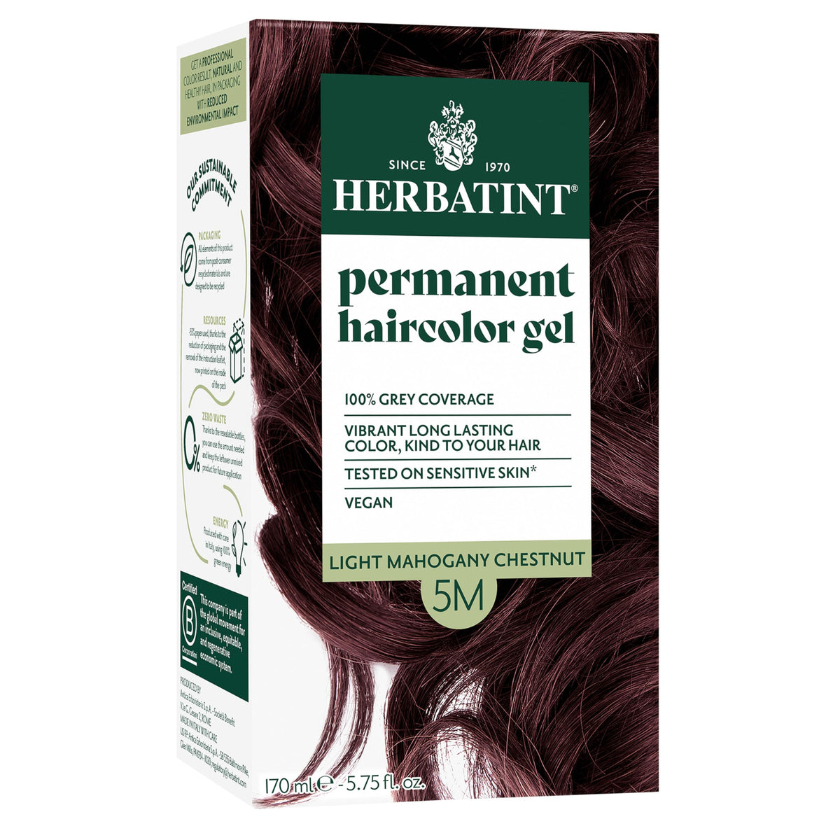 Herbatint permanent hair dye packaging highlights eco-friendly packaging for home color
