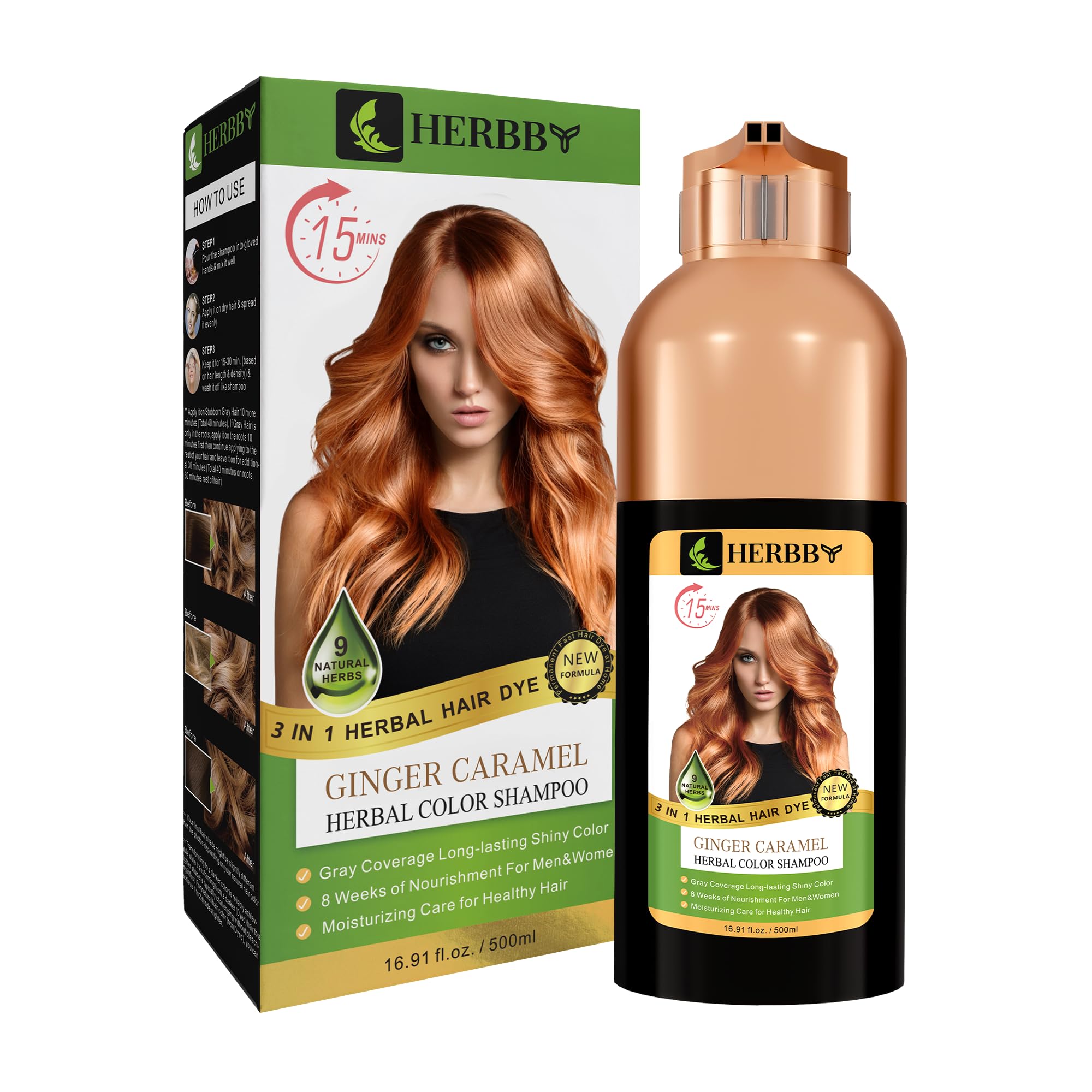HERBBY hair wash after color shows vibrant long lasting shade