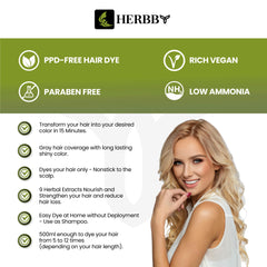 Shiny vibrant hair color achieved with HERBBY color shampoo