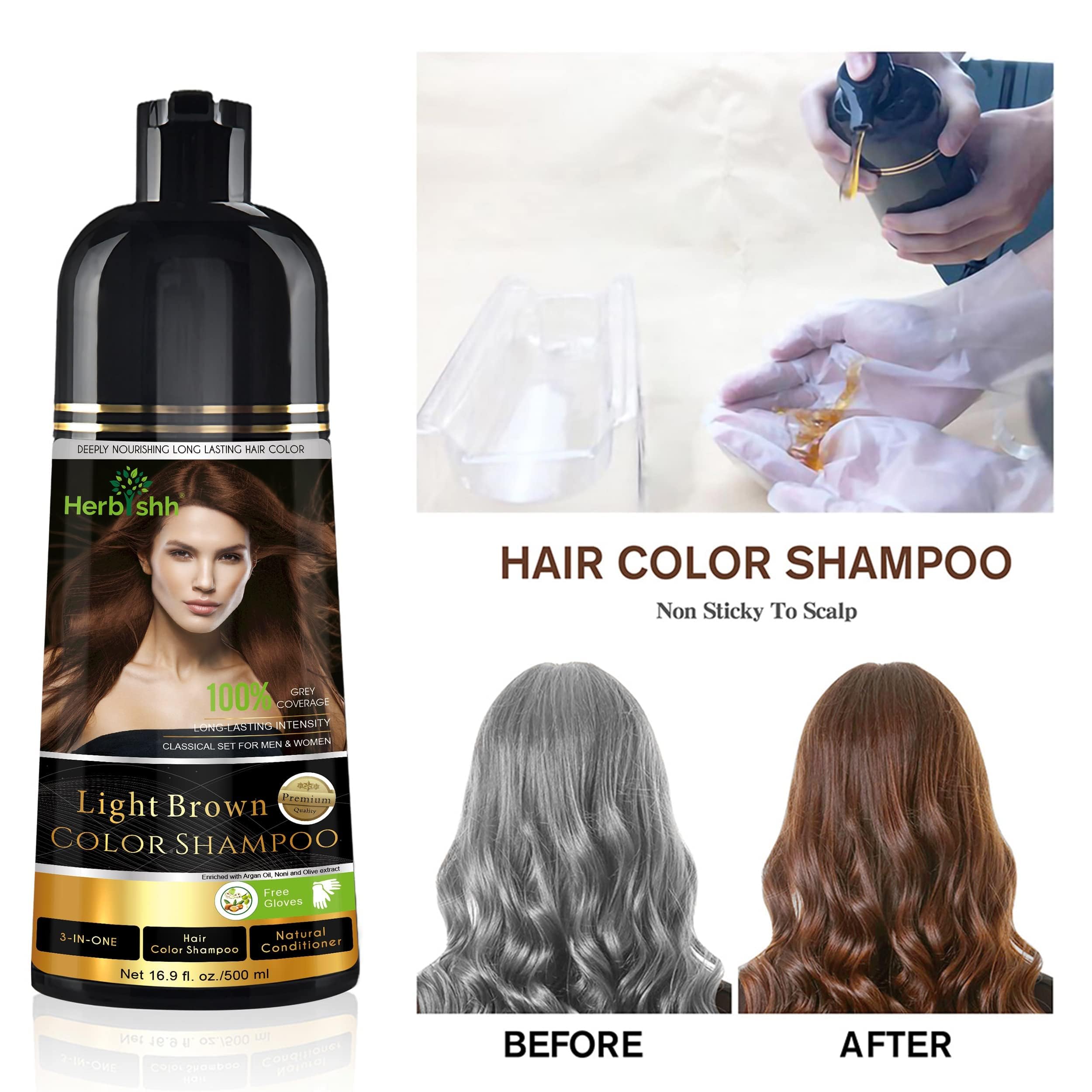 Herbishh shampoo foamy lather indicates gentle cleansing and color deposit