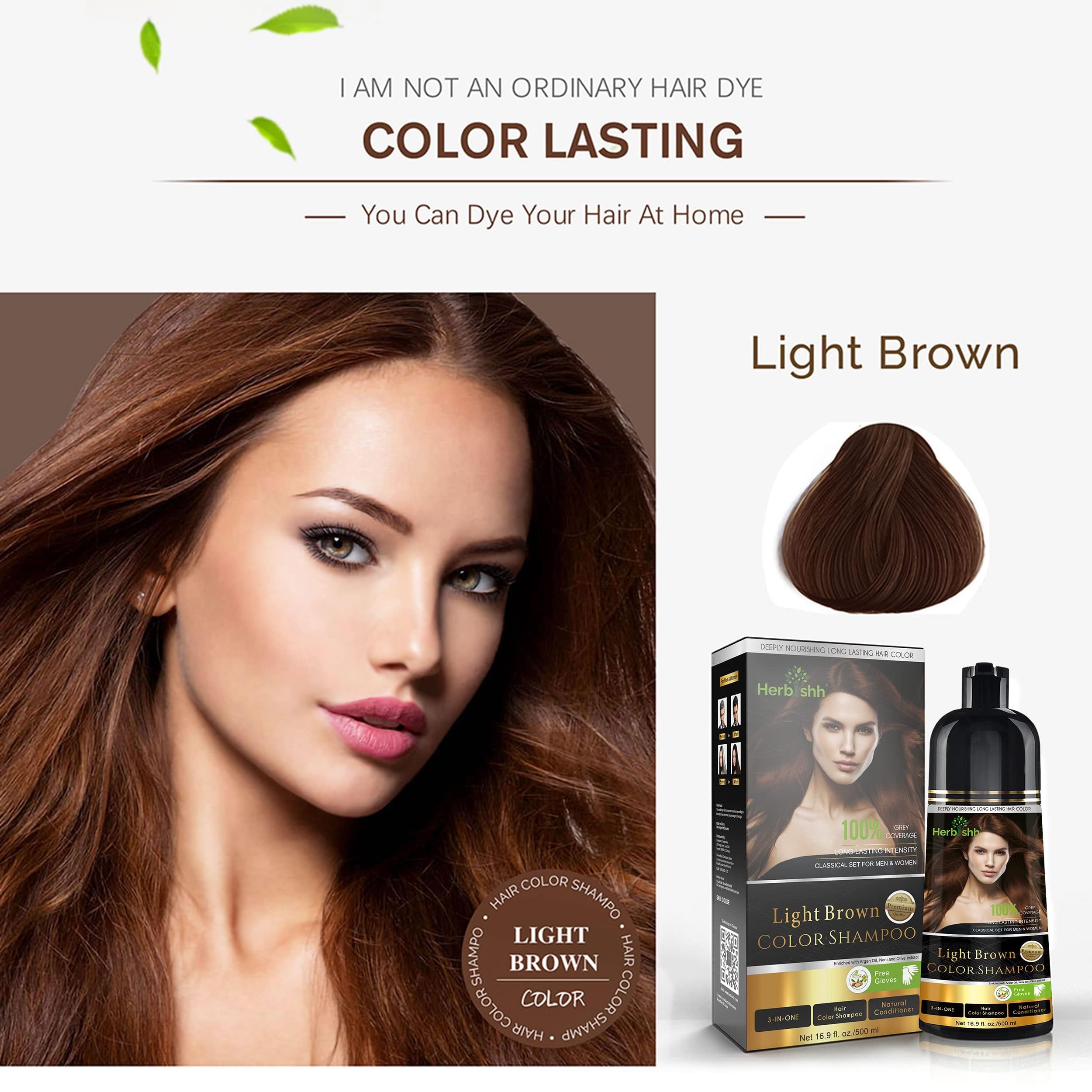 Herbishh color shampoo covers gray hair for a refreshed look