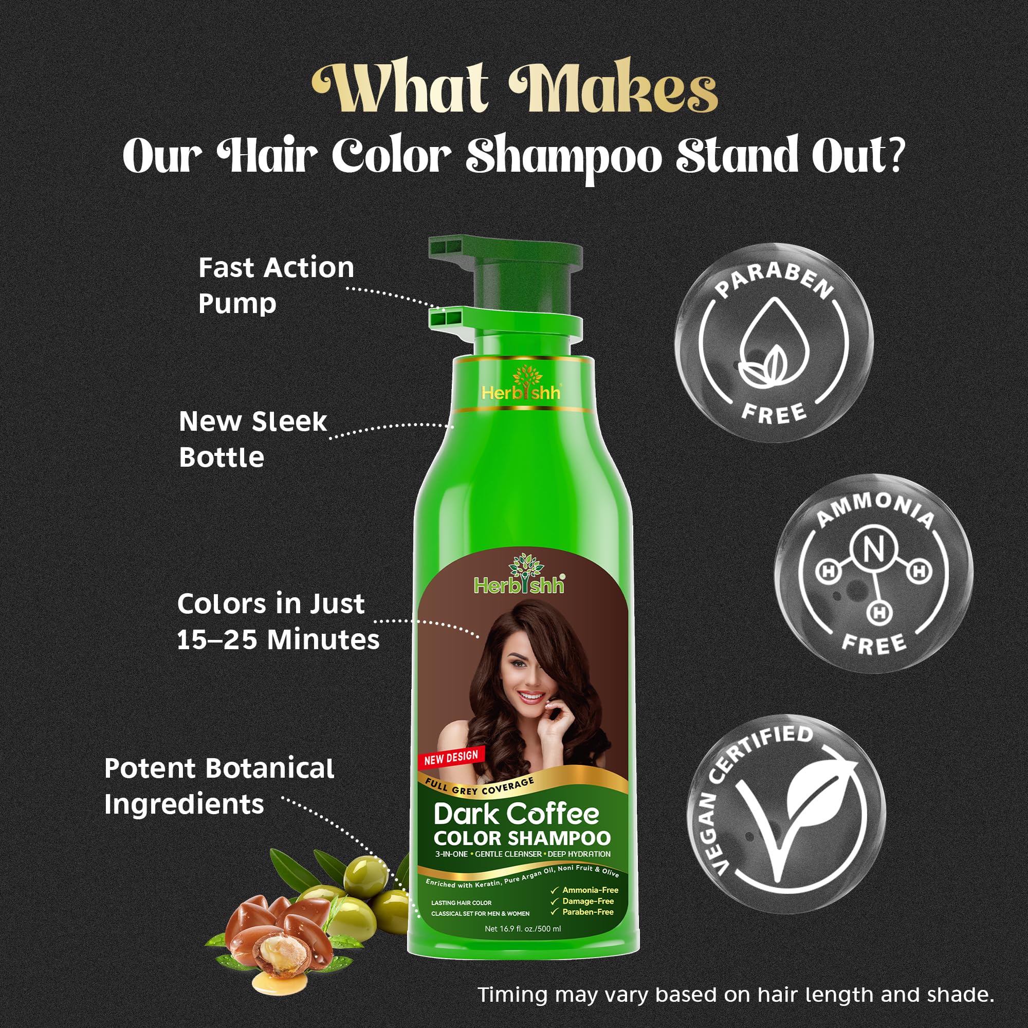 Herbishh 3in1 dye shampoo foam lather demonstrating gentle cleansing and color