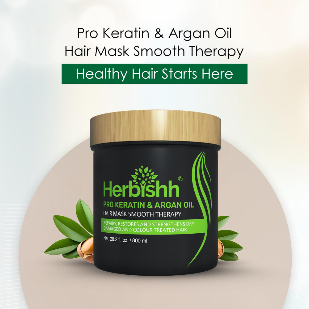 Herbishh Argan Hair Mask 800ml travel-pack ready for on-the-go hydration.